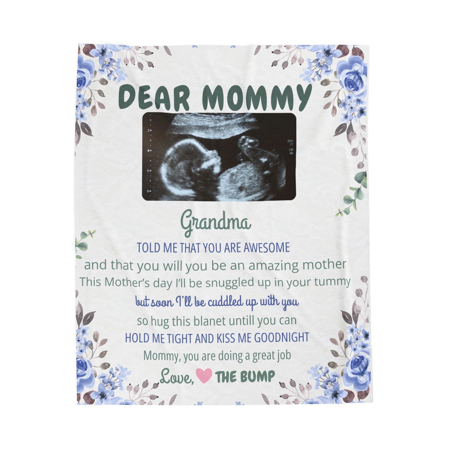 Plush Blanket for Mommy - 'Dear Mommy' Design
