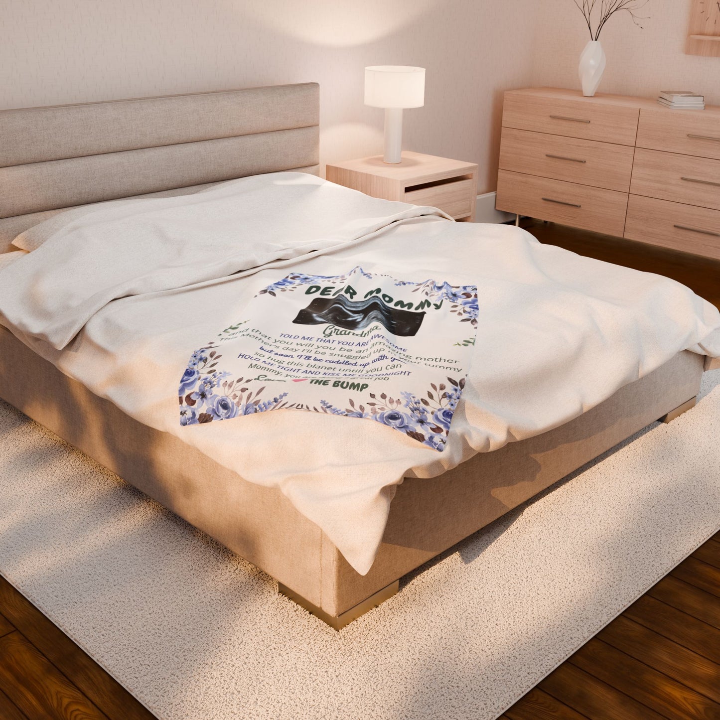 Personalized Velveteen Plush Blanket for Expecting Mothers