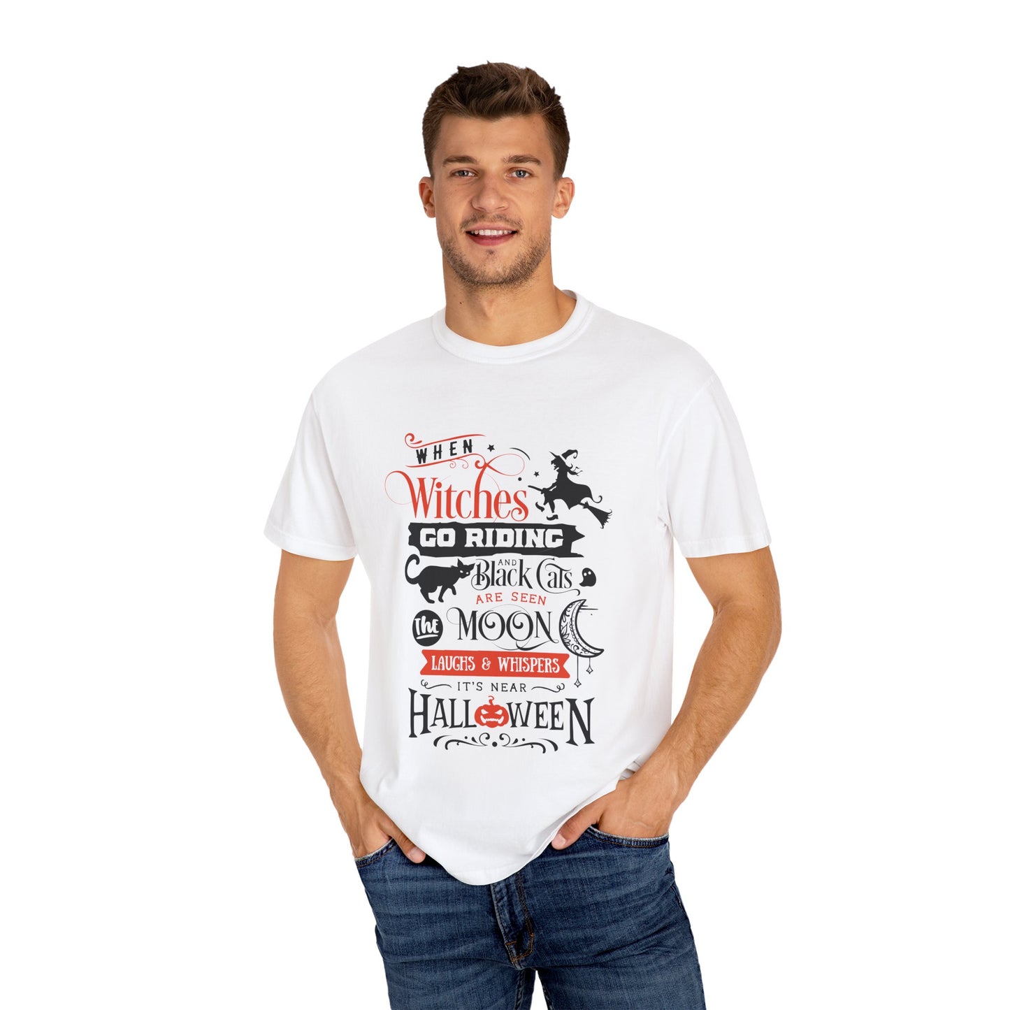 Halloween Witches T-Shirt, Spooky Tee, Unisex Graphic Shirt, Perfect for Fall Celebrations, Cat Lovers Gift, Witchy Apparel