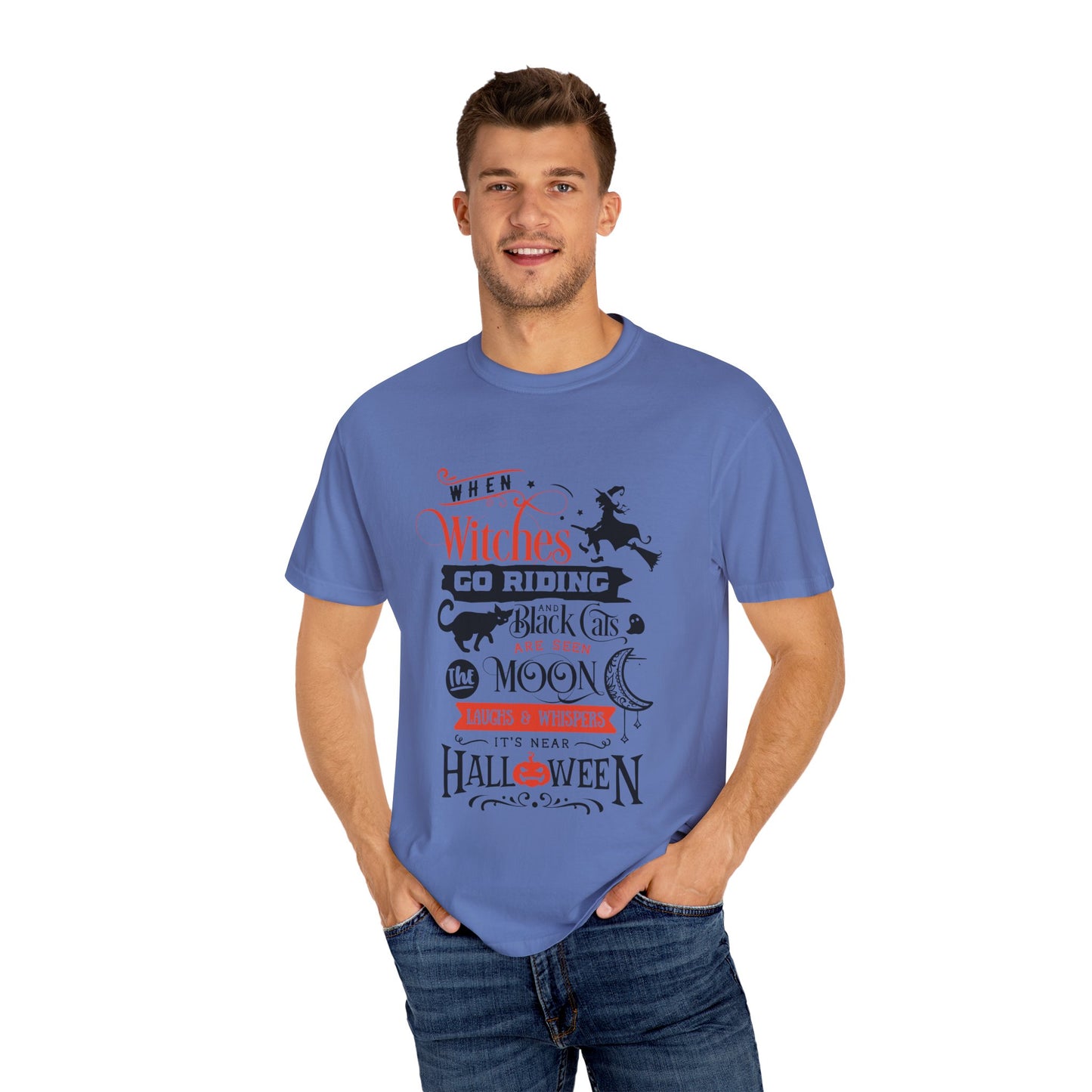 Halloween Witches T-Shirt, Spooky Tee, Unisex Graphic Shirt, Perfect for Fall Celebrations, Cat Lovers Gift, Witchy Apparel