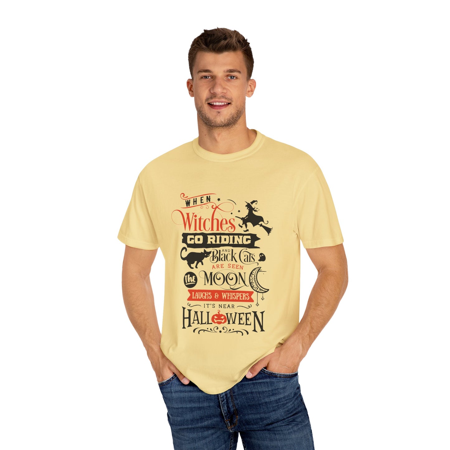 Halloween Witches T-Shirt, Spooky Tee, Unisex Graphic Shirt, Perfect for Fall Celebrations, Cat Lovers Gift, Witchy Apparel