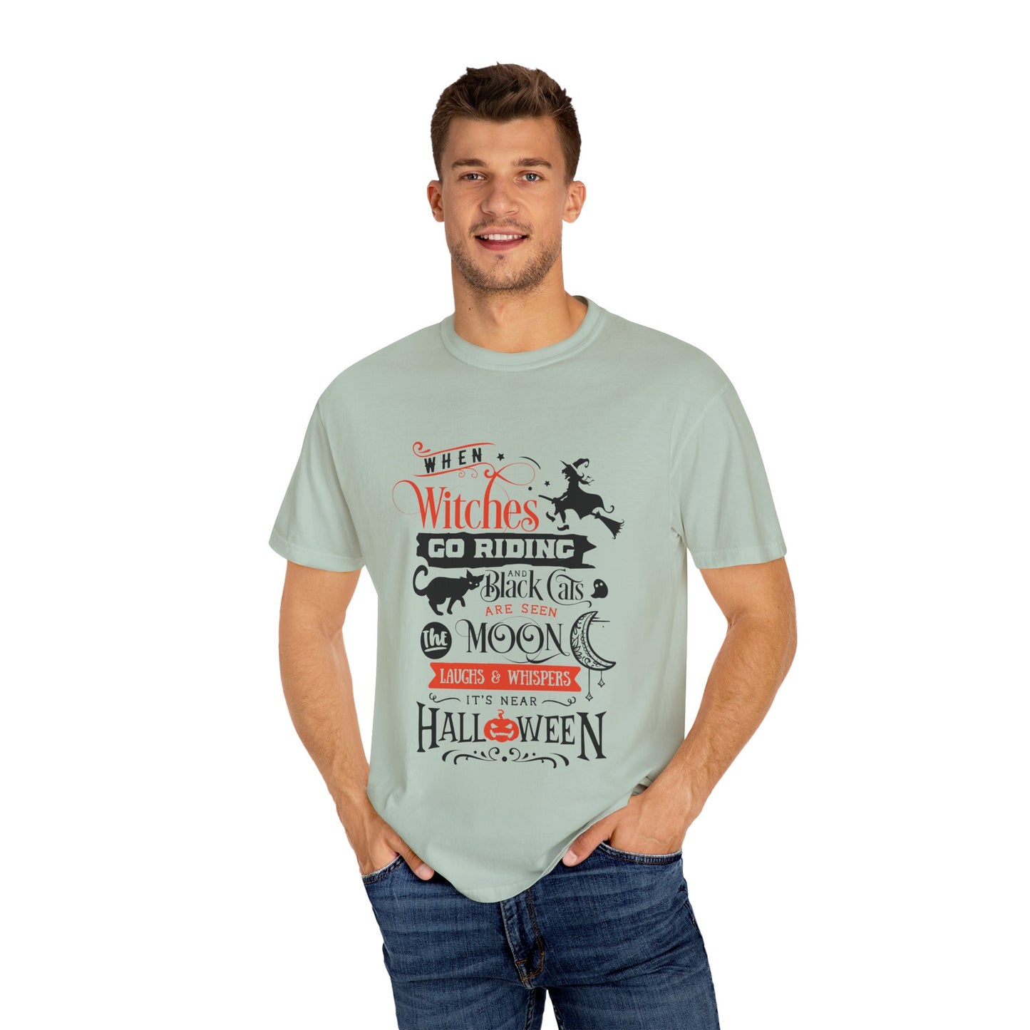 Halloween Witches T-Shirt, Spooky Tee, Unisex Graphic Shirt, Perfect for Fall Celebrations, Cat Lovers Gift, Witchy Apparel
