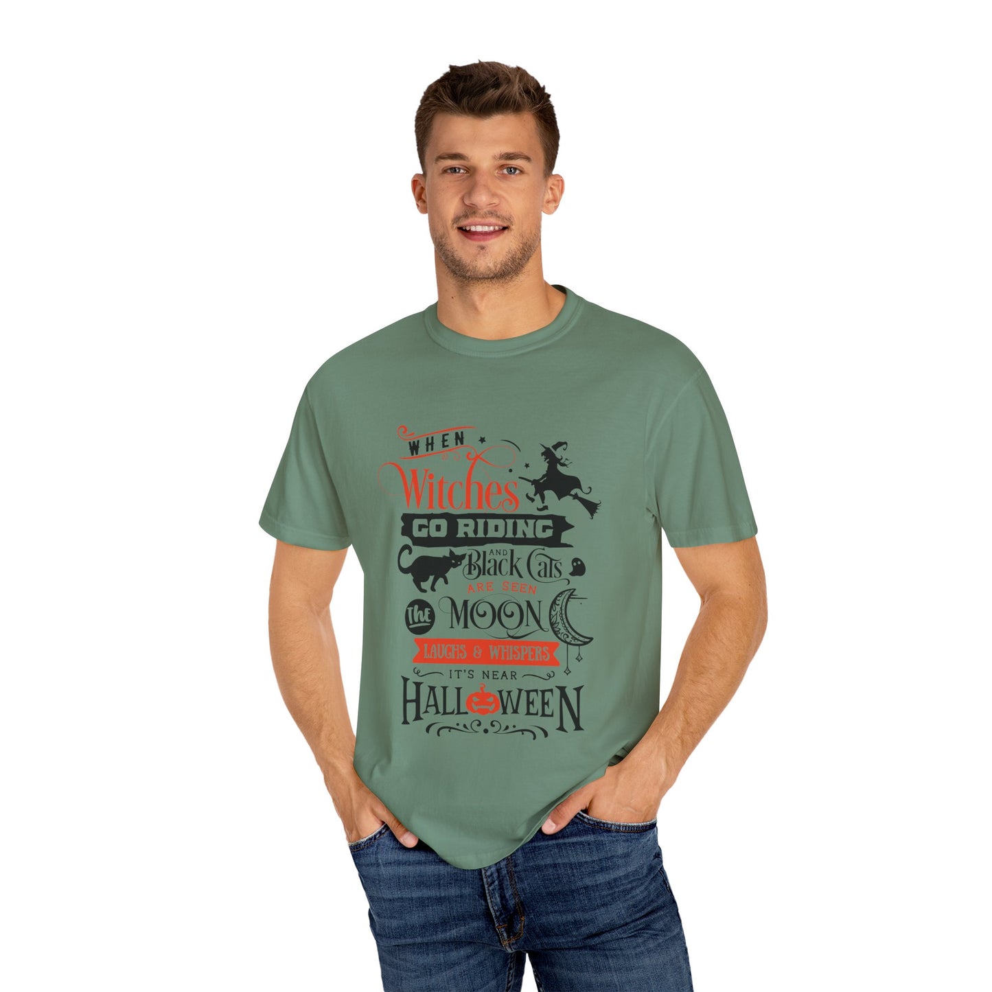 Halloween Witches T-Shirt, Spooky Tee, Unisex Graphic Shirt, Perfect for Fall Celebrations, Cat Lovers Gift, Witchy Apparel