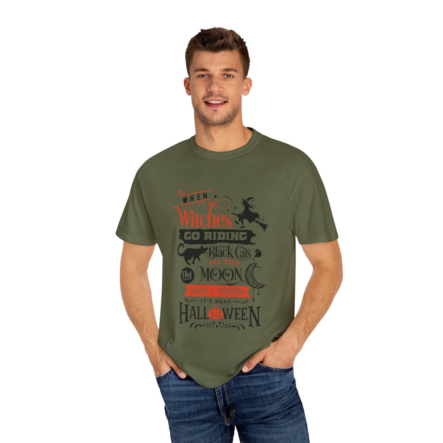 Halloween Witches T-Shirt, Spooky Tee, Unisex Graphic Shirt, Perfect for Fall Celebrations, Cat Lovers Gift, Witchy Apparel
