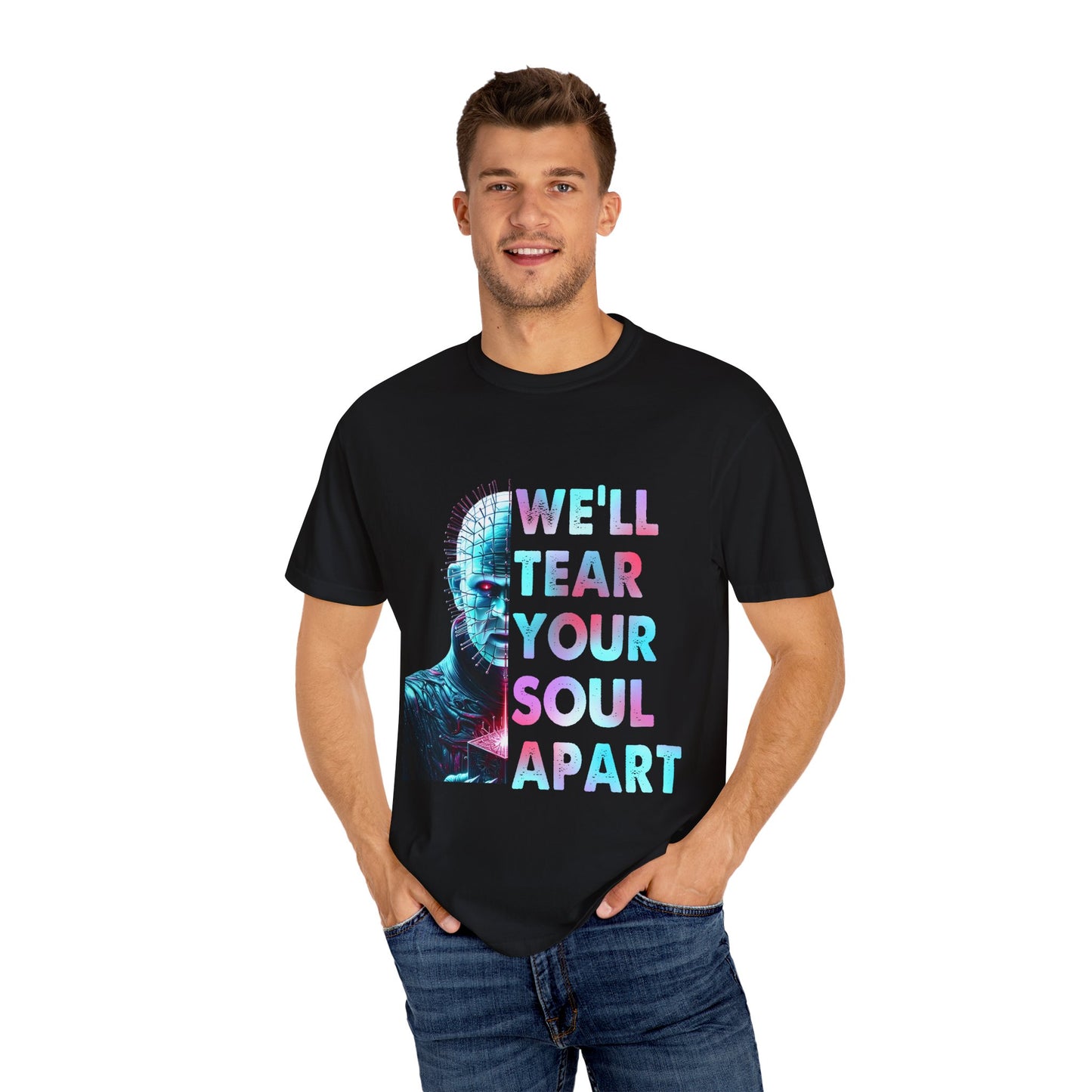 Dark Humorous Unisex T-shirt, Perfect for Horror Fans, Graphic Tee for Halloween, Casual Wear, Fun Gift for Friends
