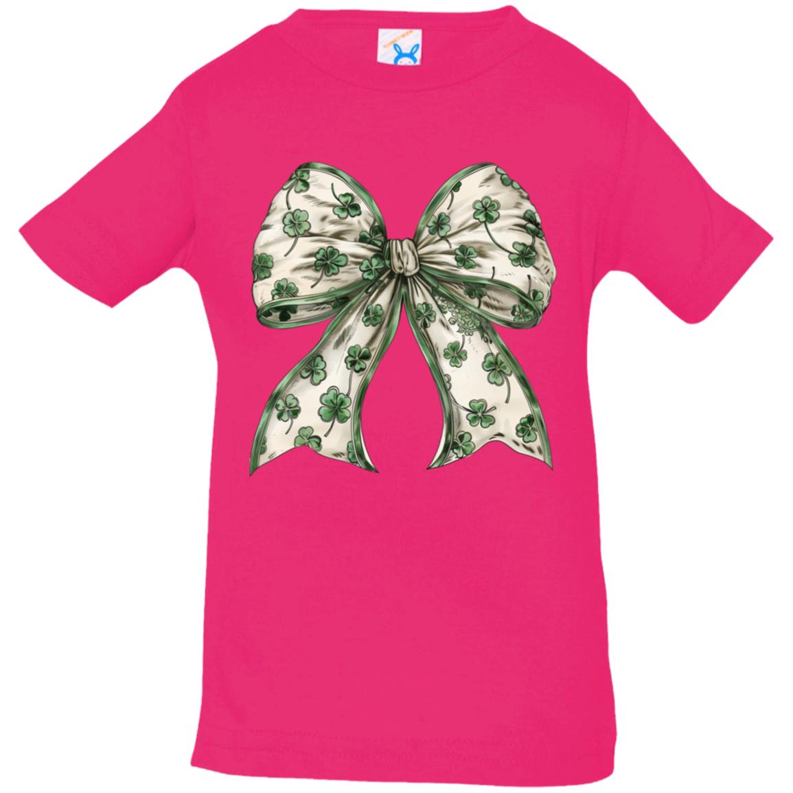 Retro Coquette St Patrick's Day Bow T-Shirt