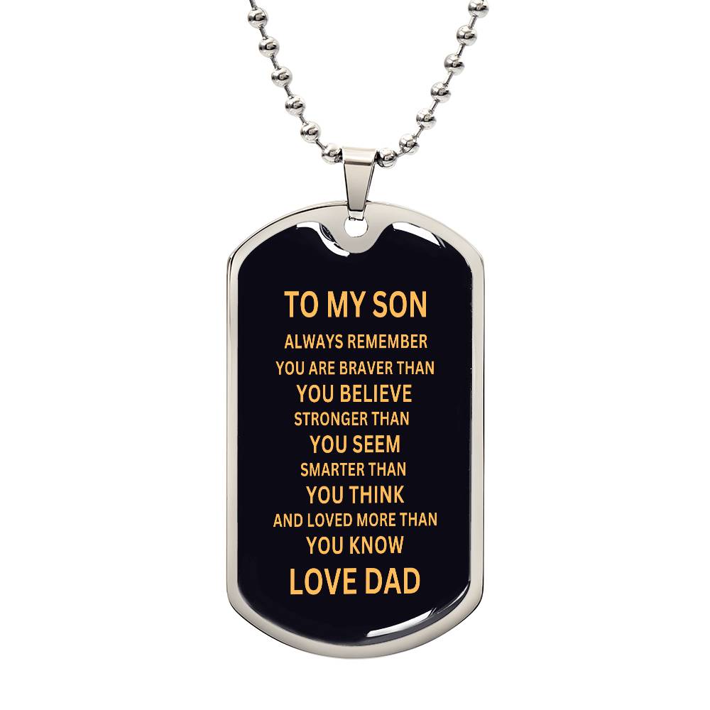 To My Son Dog Tag | From Dad