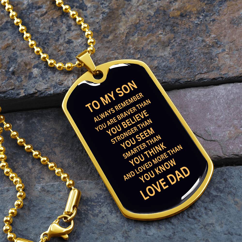 To My Son Dog Tag | From Dad