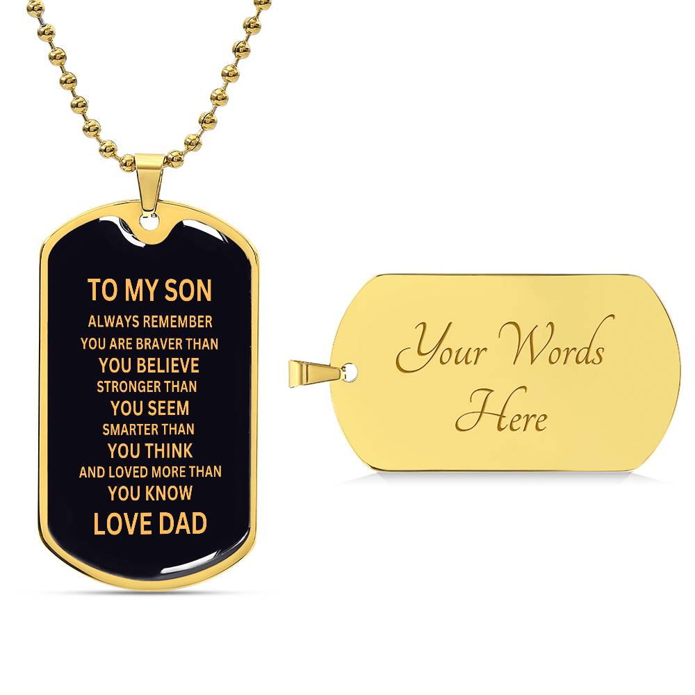 To My Son Dog Tag | From Dad