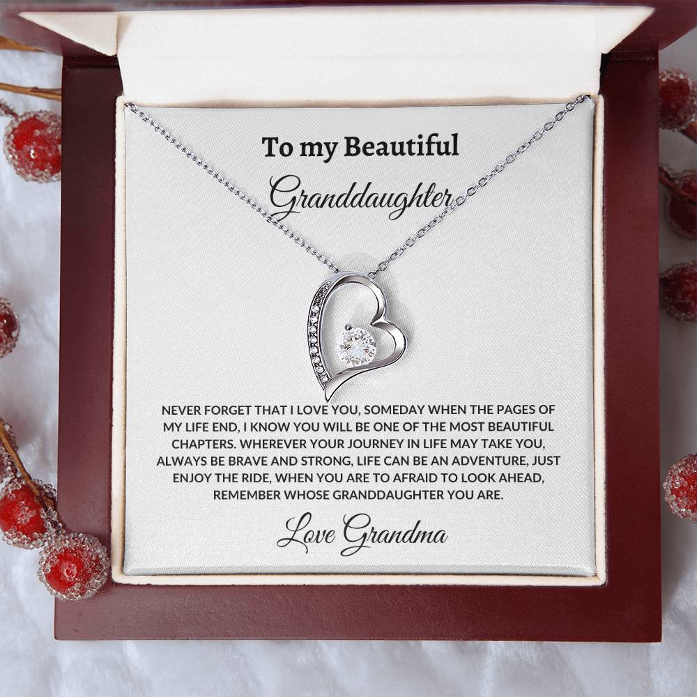 To My Granddaughter Forever Love Necklace