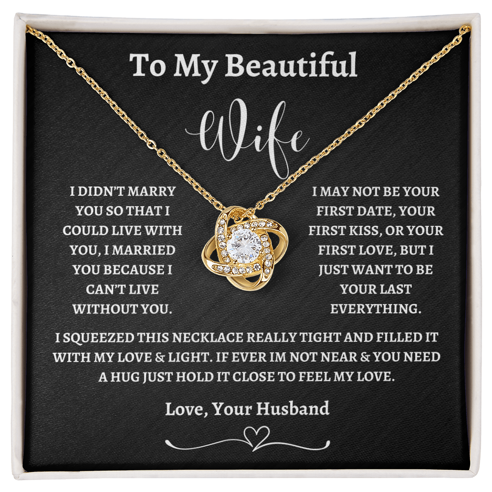 To My Beautiful Wife Love Knot Necklace