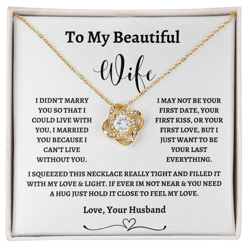 To My Beautiful Wife Love Knot Necklace