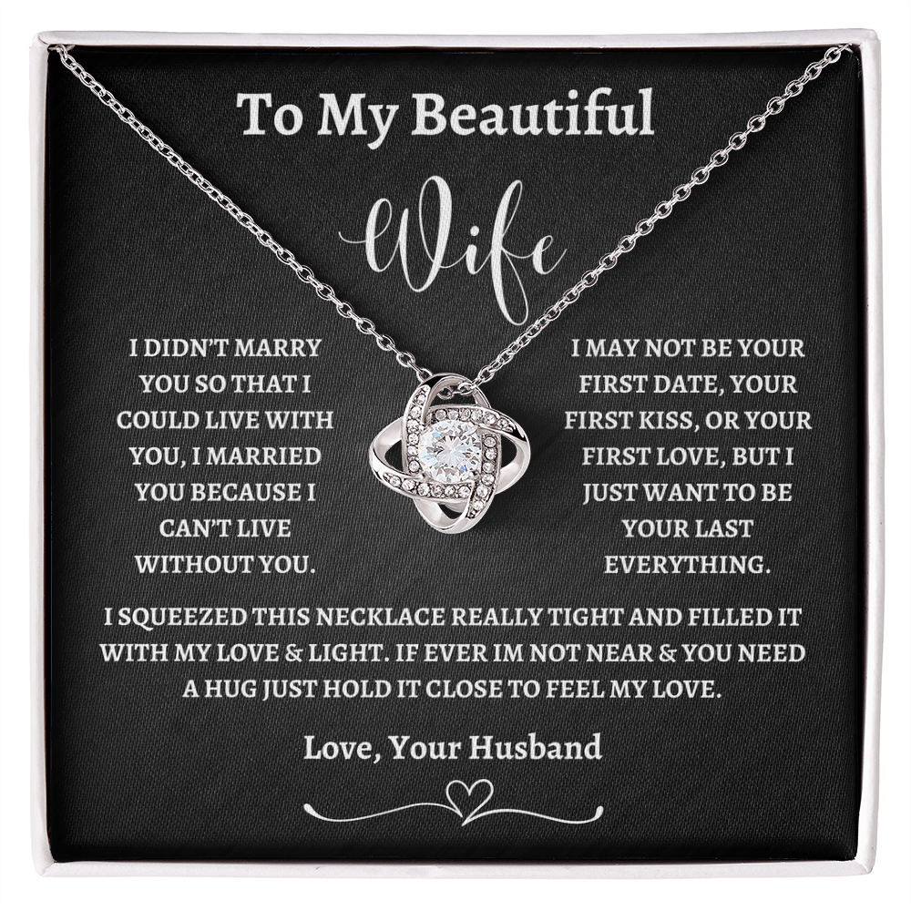 To My Beautiful Wife Love Knot Necklace