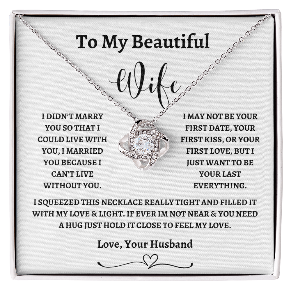 To My Beautiful Wife Love Knot Necklace