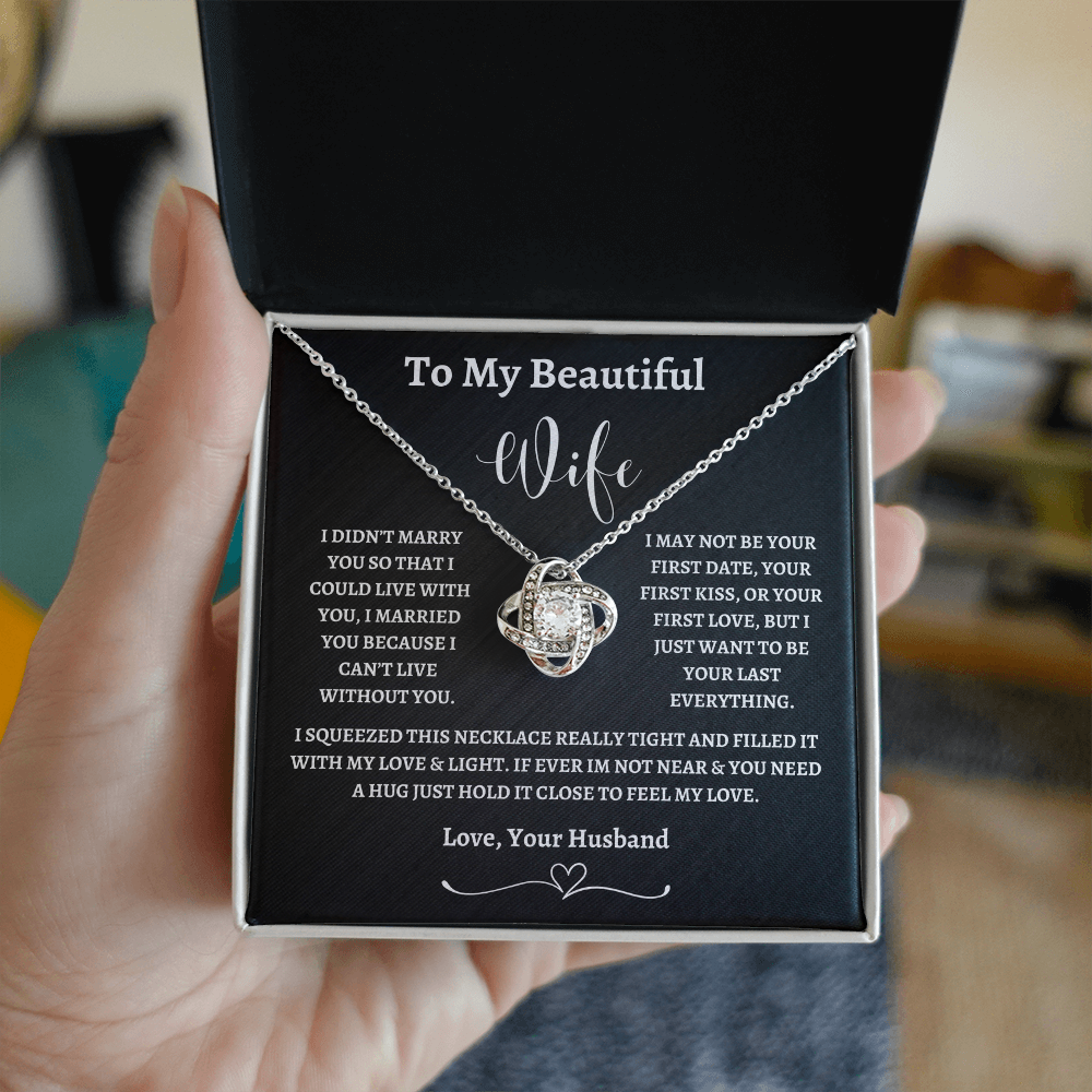 To My Beautiful Wife Love Knot Necklace
