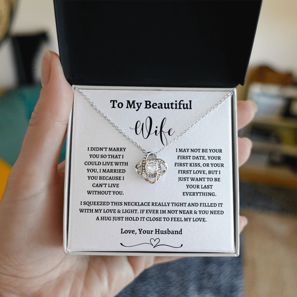 To My Beautiful Wife Love Knot Necklace