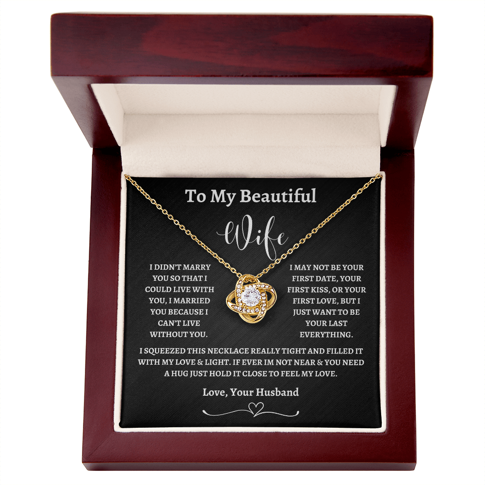 To My Beautiful Wife Love Knot Necklace