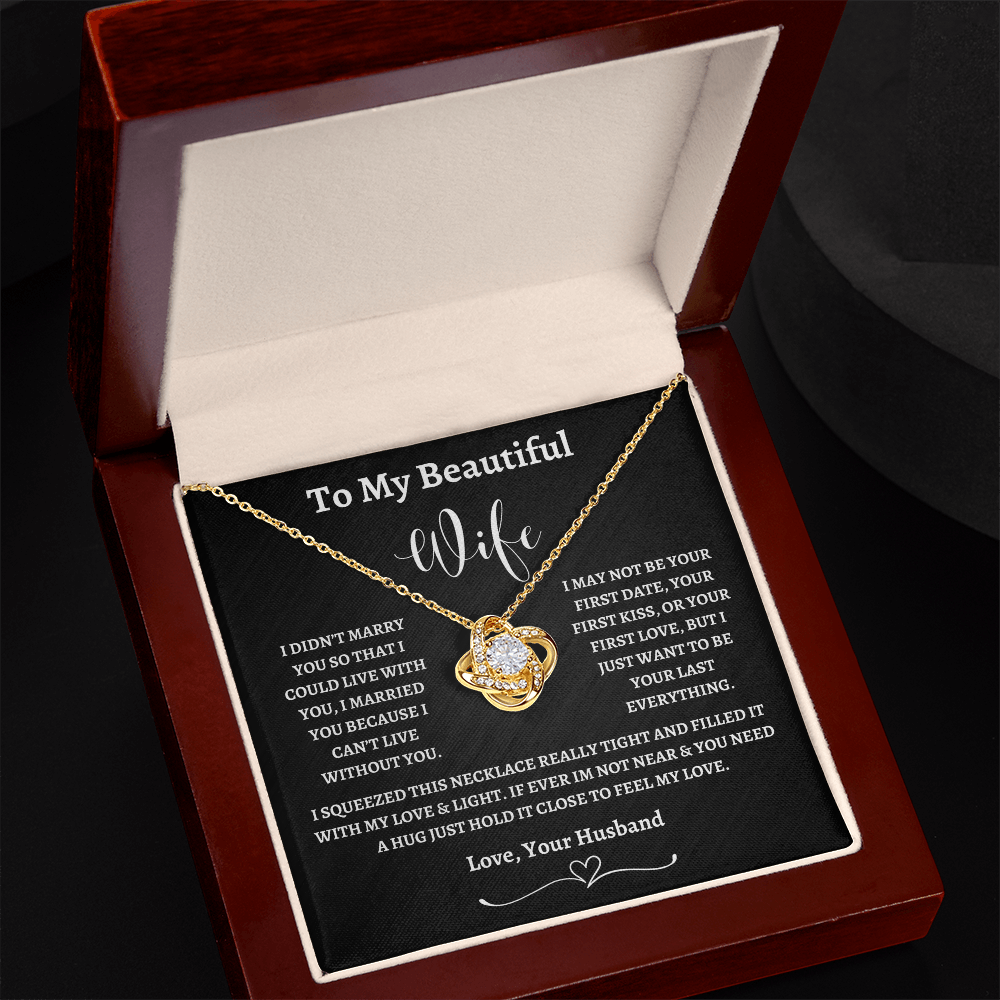 To My Beautiful Wife Love Knot Necklace
