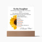 To My Daughter | Sunflower Square Acrylic Plaque From Mom