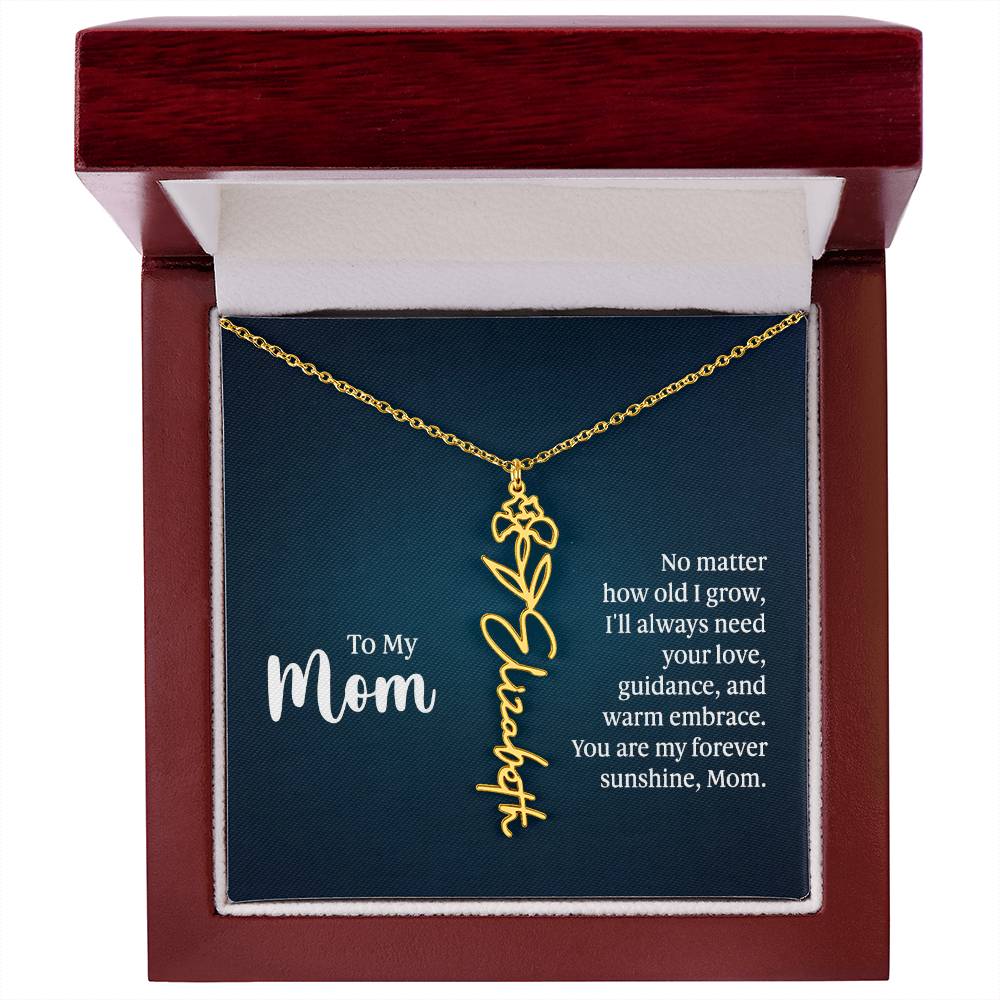 Flower Name Necklace For Mom