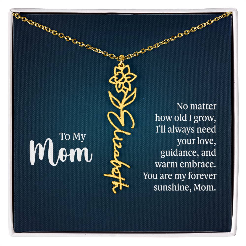 Flower Name Necklace For Mom
