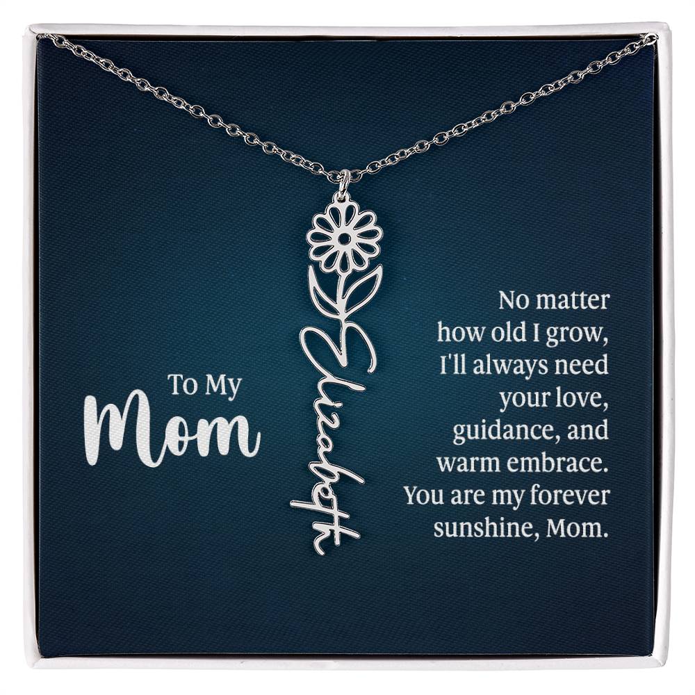 Flower Name Necklace For Mom