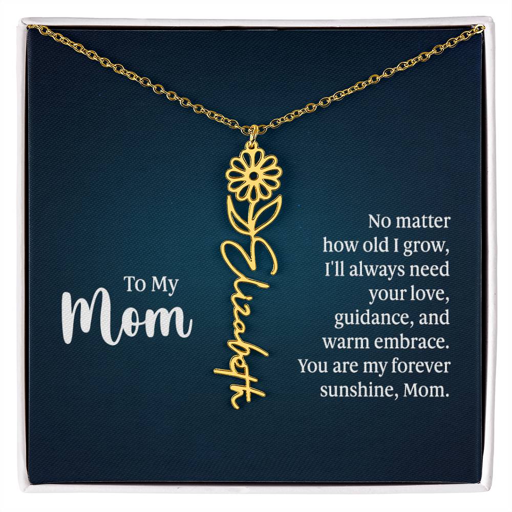 Flower Name Necklace For Mom