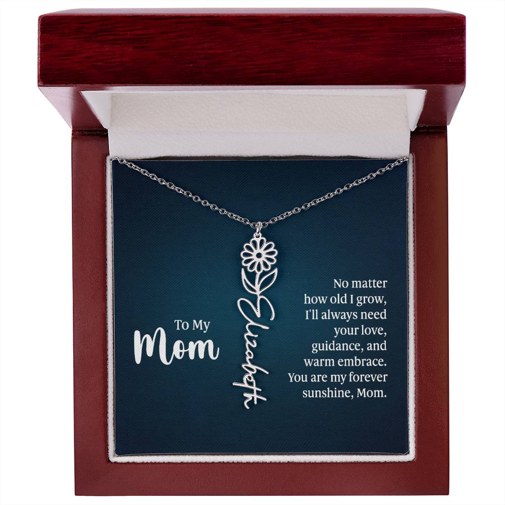 Flower Name Necklace For Mom