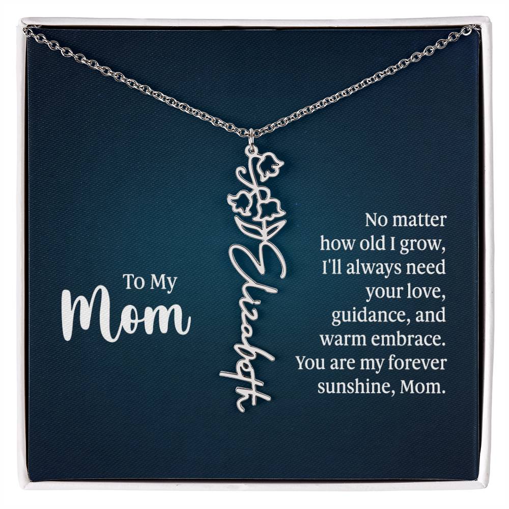 Flower Name Necklace For Mom