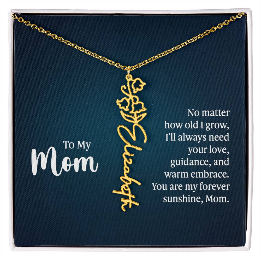 Flower Name Necklace For Mom