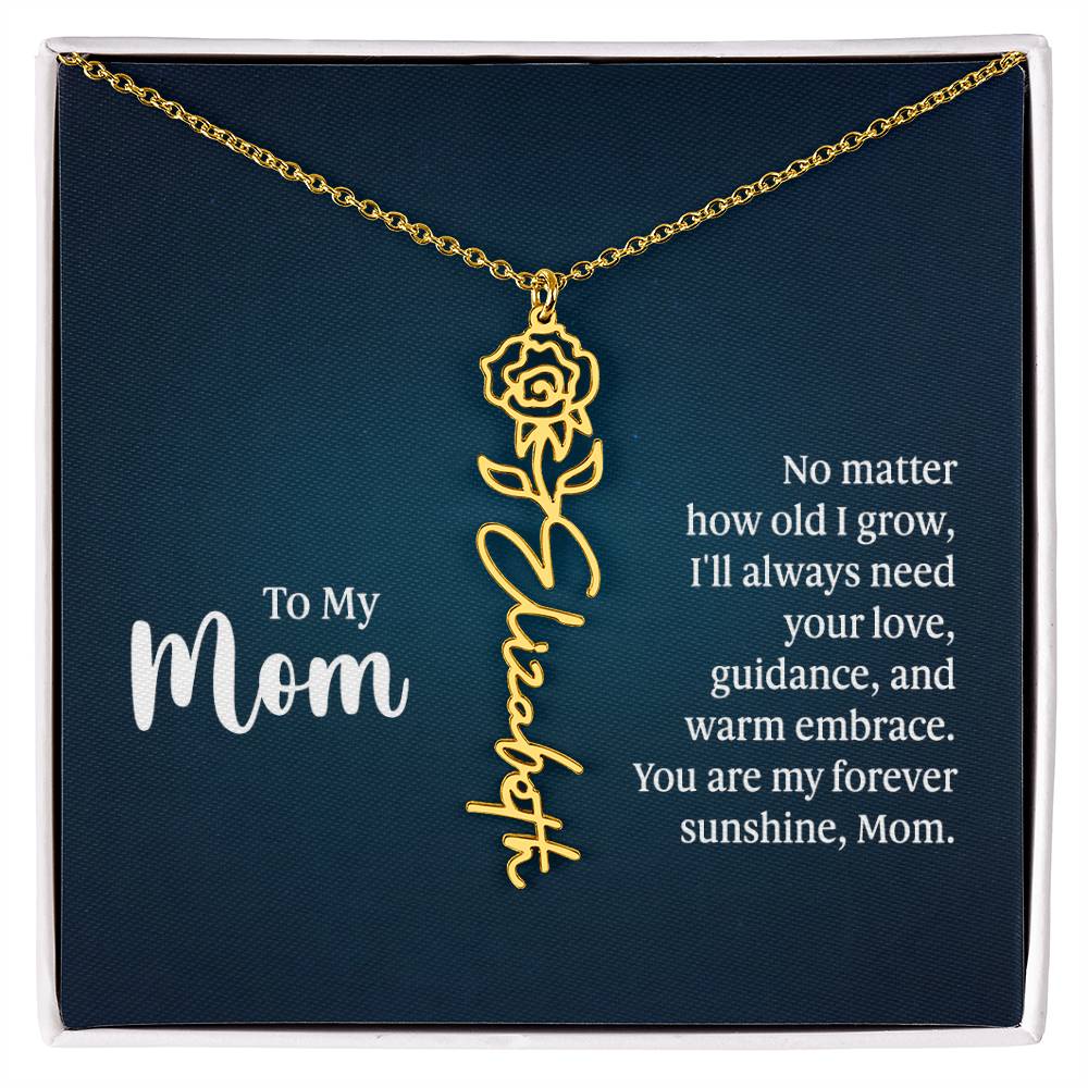 Flower Name Necklace For Mom