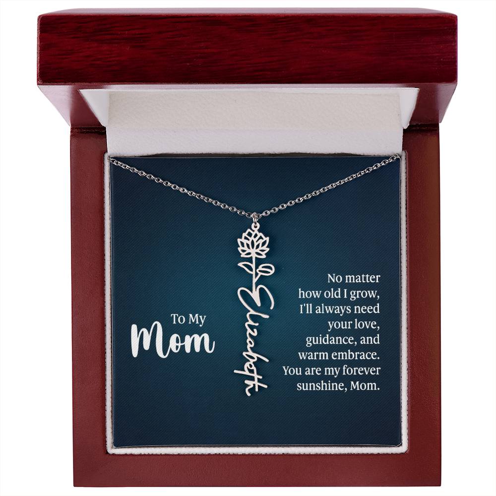 Flower Name Necklace For Mom