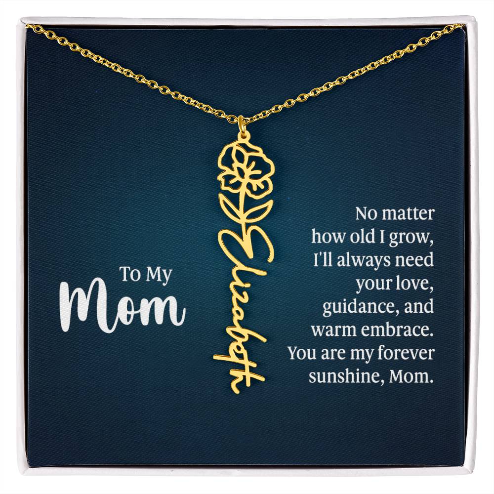 Flower Name Necklace For Mom
