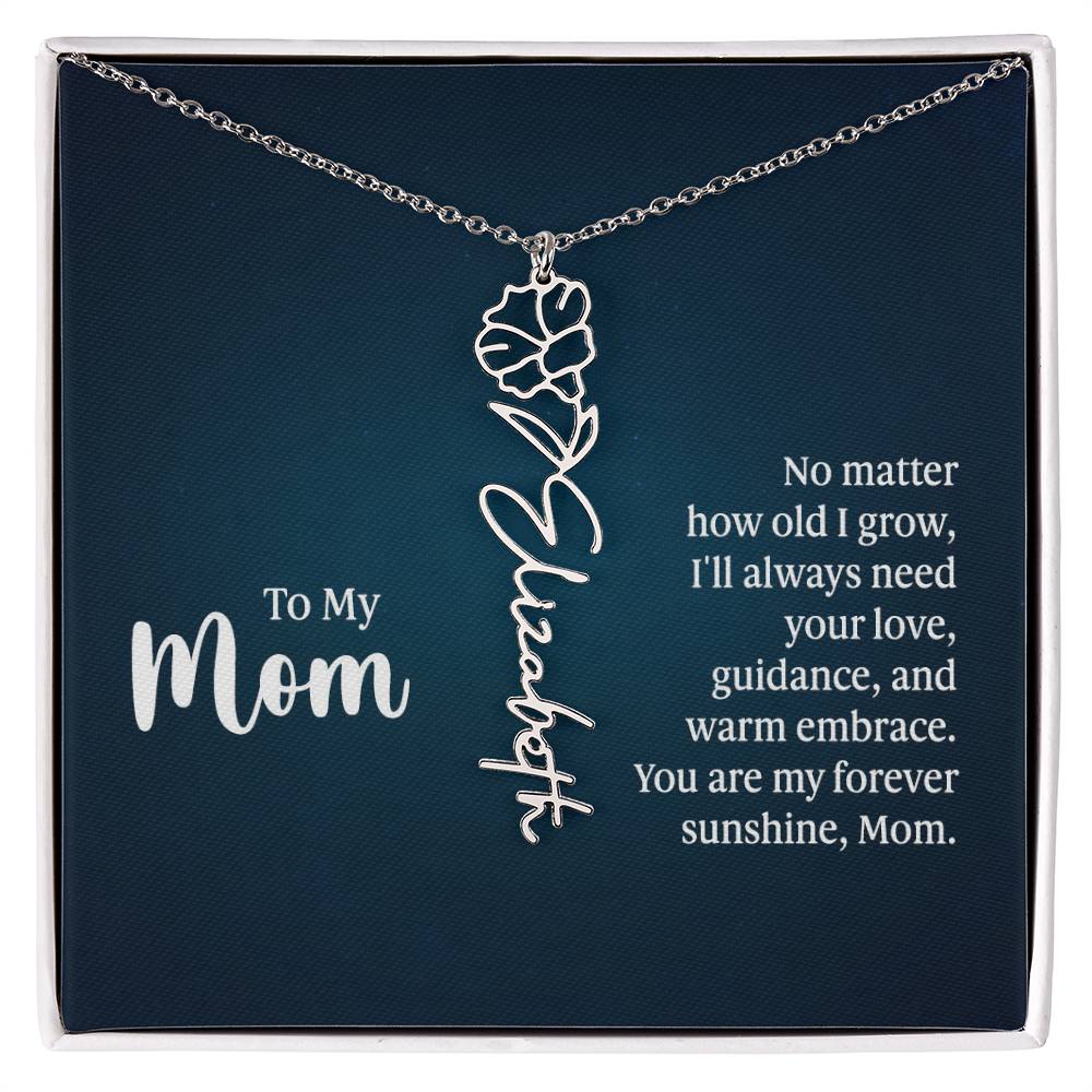 Flower Name Necklace For Mom
