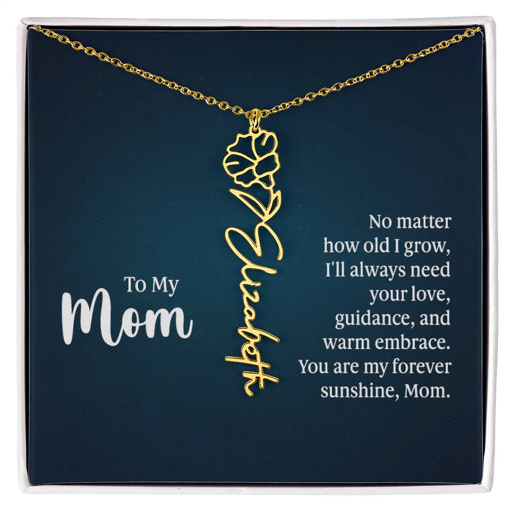 Flower Name Necklace For Mom