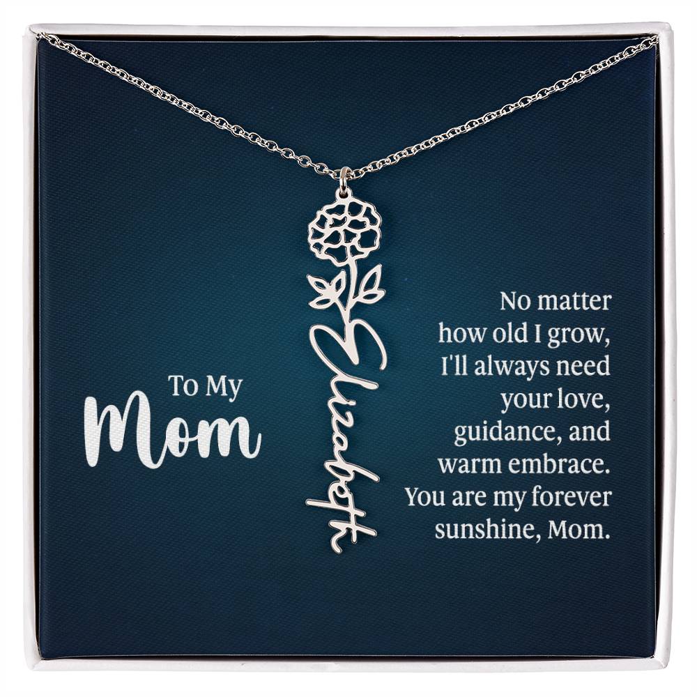 Flower Name Necklace For Mom