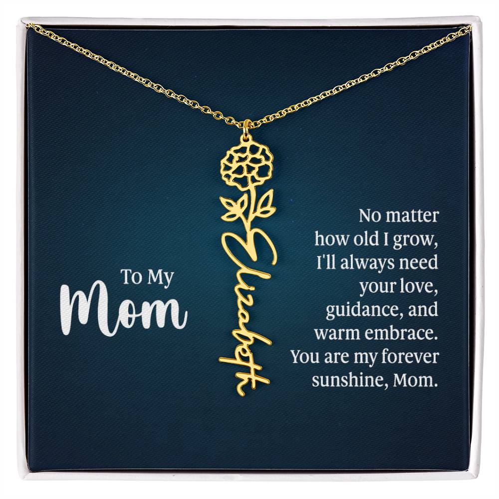 Flower Name Necklace For Mom