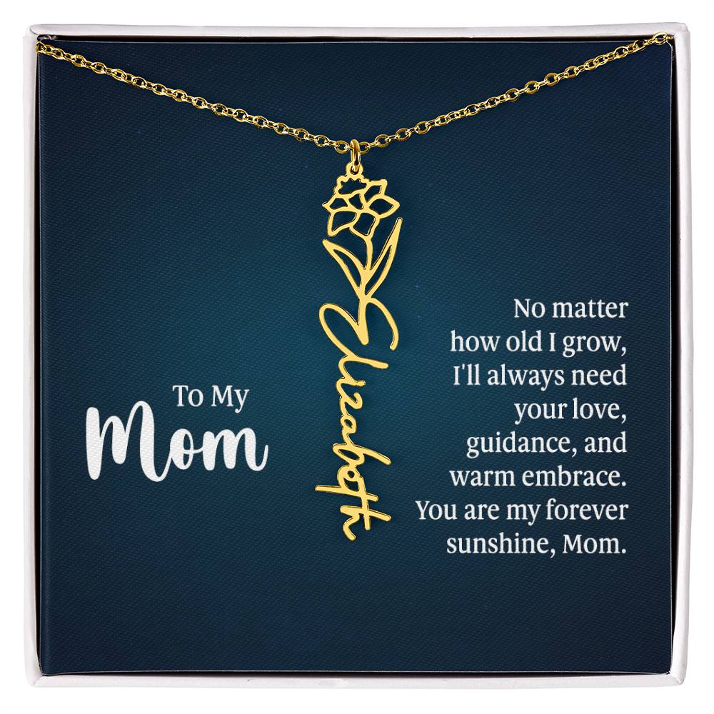 Flower Name Necklace For Mom