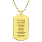 To My Son Engraved Dog Tag Necklace | From Dad