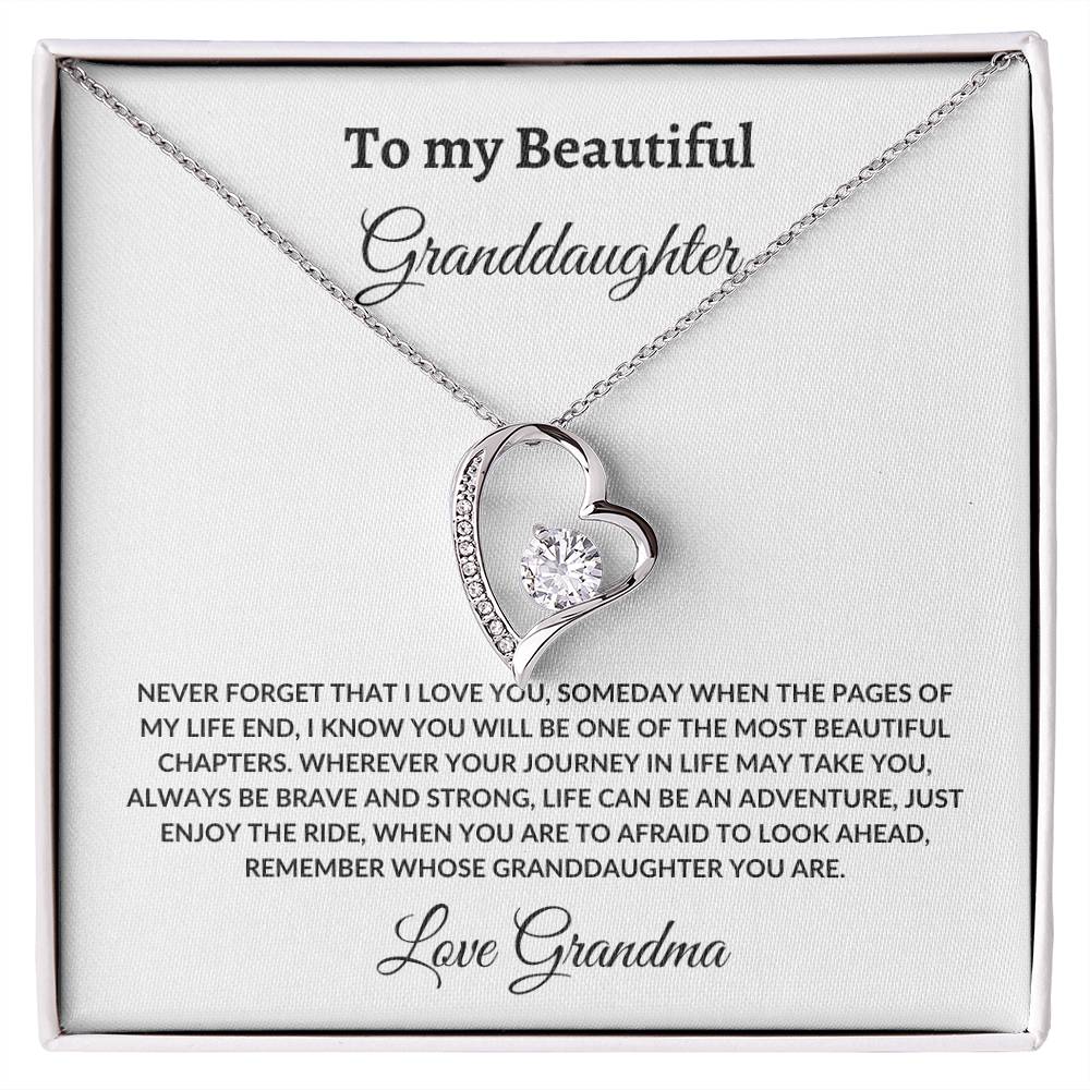 To My Granddaughter Forever Love Necklace