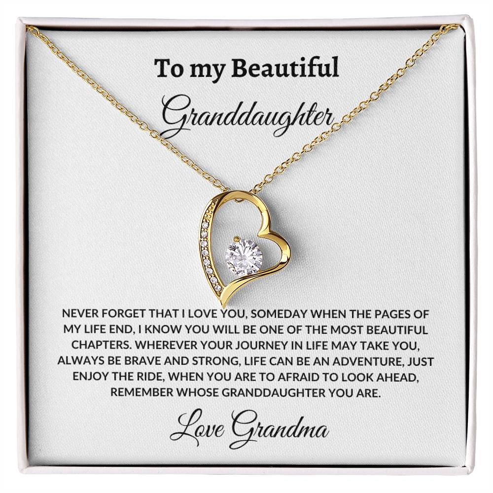 To My Granddaughter Forever Love Necklace