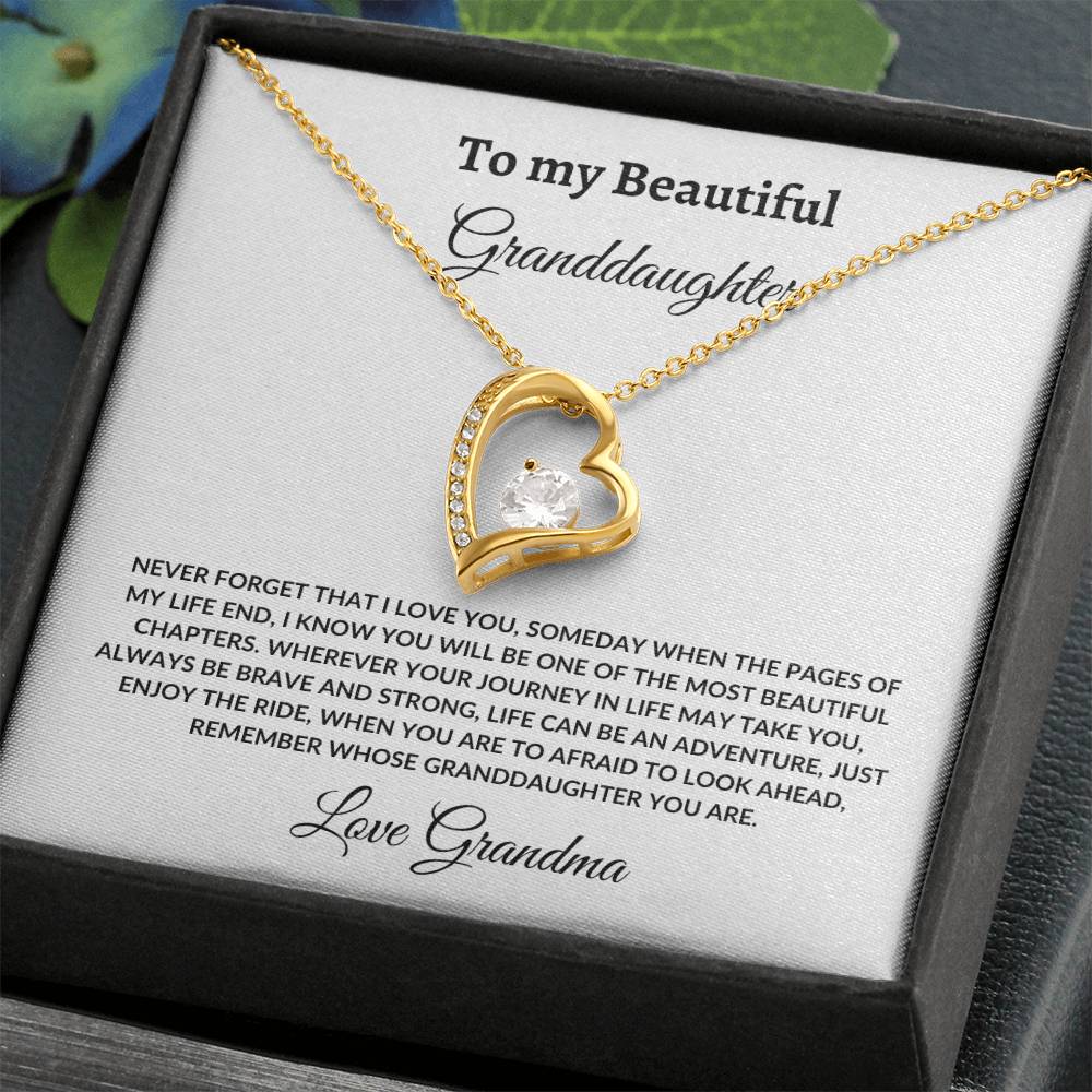 To My Granddaughter Forever Love Necklace