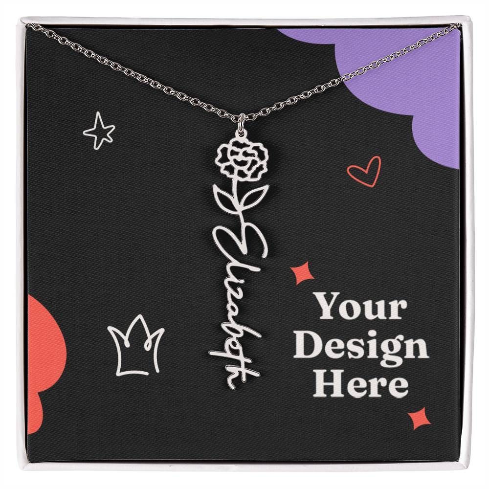Flower Name Necklace For Mom