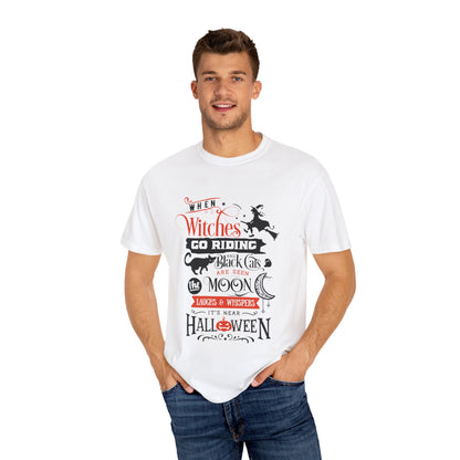 Halloween Witches T-Shirt, Spooky Tee, Unisex Graphic Shirt, Perfect for Fall Celebrations, Cat Lovers Gift, Witchy Apparel