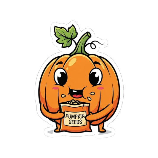 Adorable Pumpkin Seed Kiss-Cut Stickers | Cute Fall Decor, Laptop Stickers, Halloween Gifts, Nature Lovers, Gardening Enthusiasts