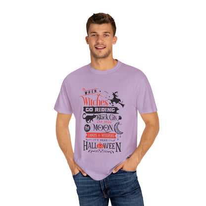 Halloween Witches T-Shirt, Spooky Tee, Unisex Graphic Shirt, Perfect for Fall Celebrations, Cat Lovers Gift, Witchy Apparel