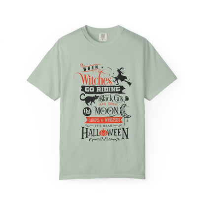 Halloween Witches T-Shirt, Spooky Tee, Unisex Graphic Shirt, Perfect for Fall Celebrations, Cat Lovers Gift, Witchy Apparel