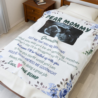Plush Blanket for Mommy - 'Dear Mommy' Design