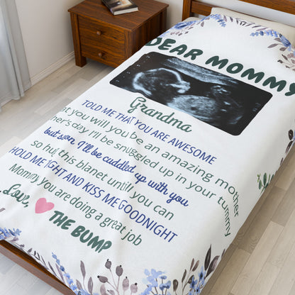 Velveteen Plush Blanket - Dear Mommy Personalized Gift for Expecting Moms