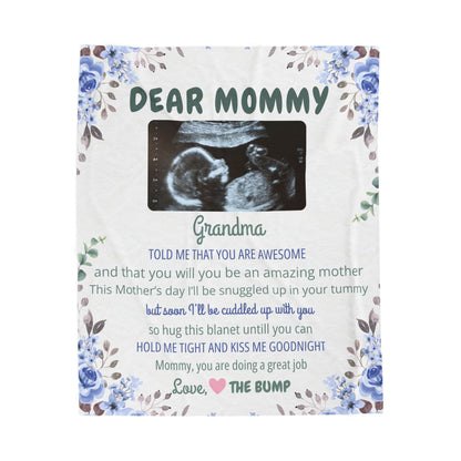 Velveteen Plush Blanket - Dear Mommy Personalized Gift for Expecting Moms